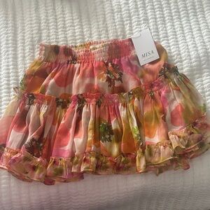 Misa Los Angeles Multicolor Floral Mini Skirt